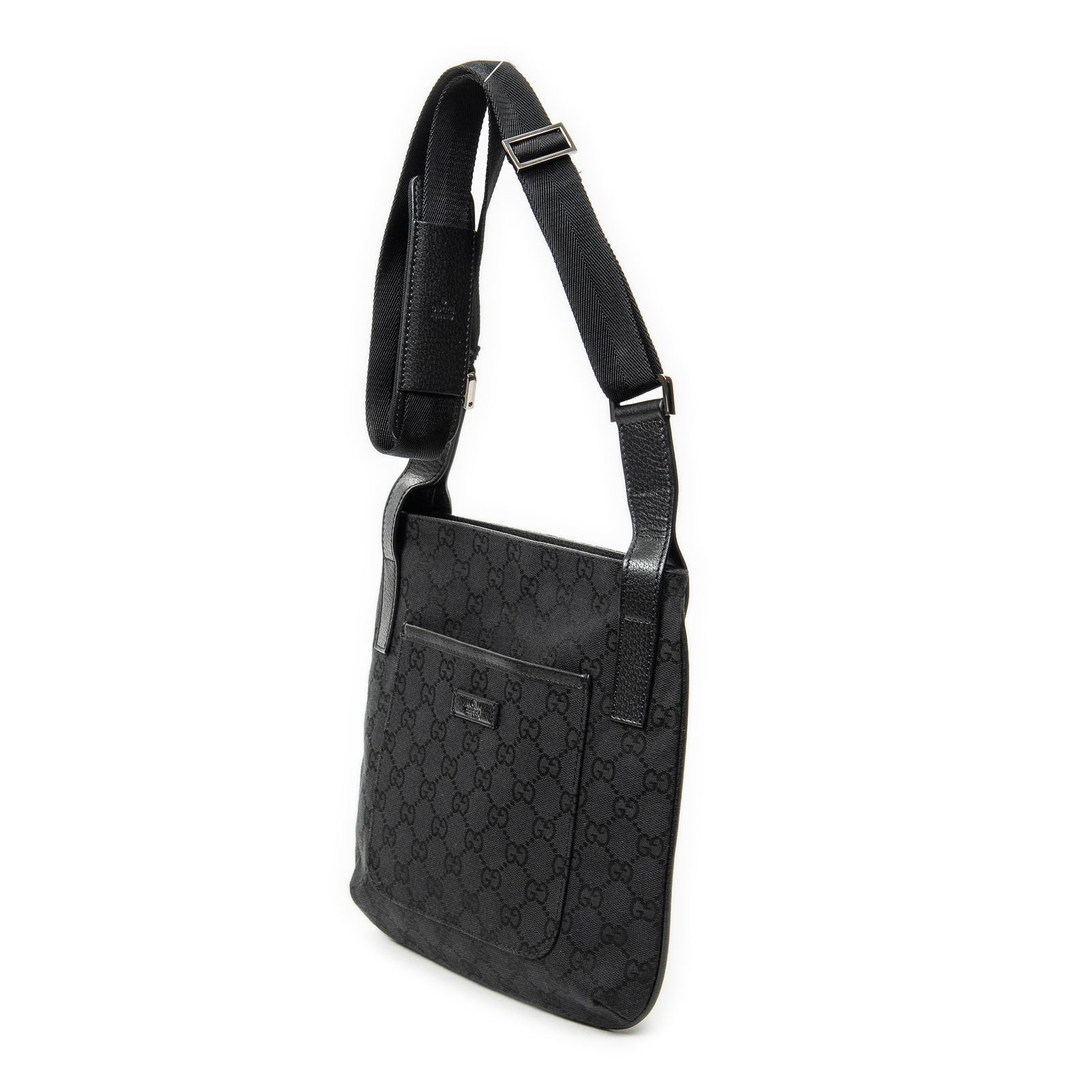 Gucci Front Slip Pocket Crossbody Black GG Canvas — view 2