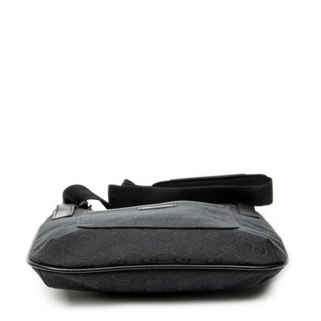 Gucci Front Slip Pocket Crossbody Black GG Canvas — view 6