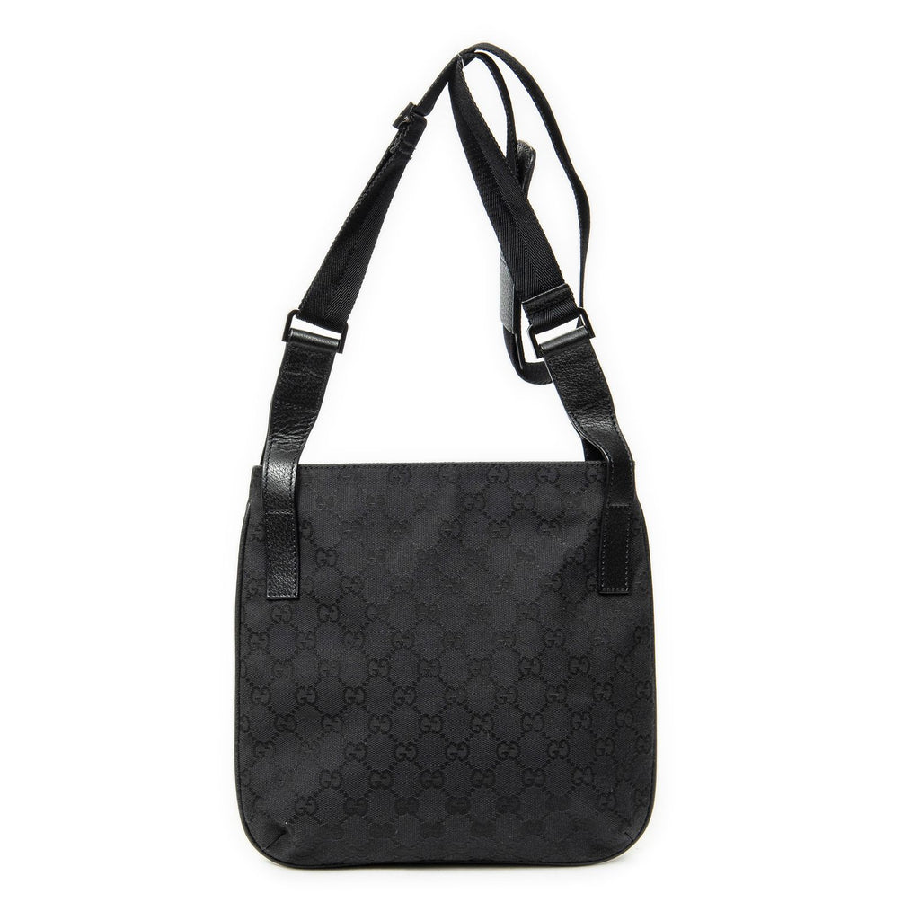 Gucci Front Slip Pocket Crossbody Black GG Canvas — view 5