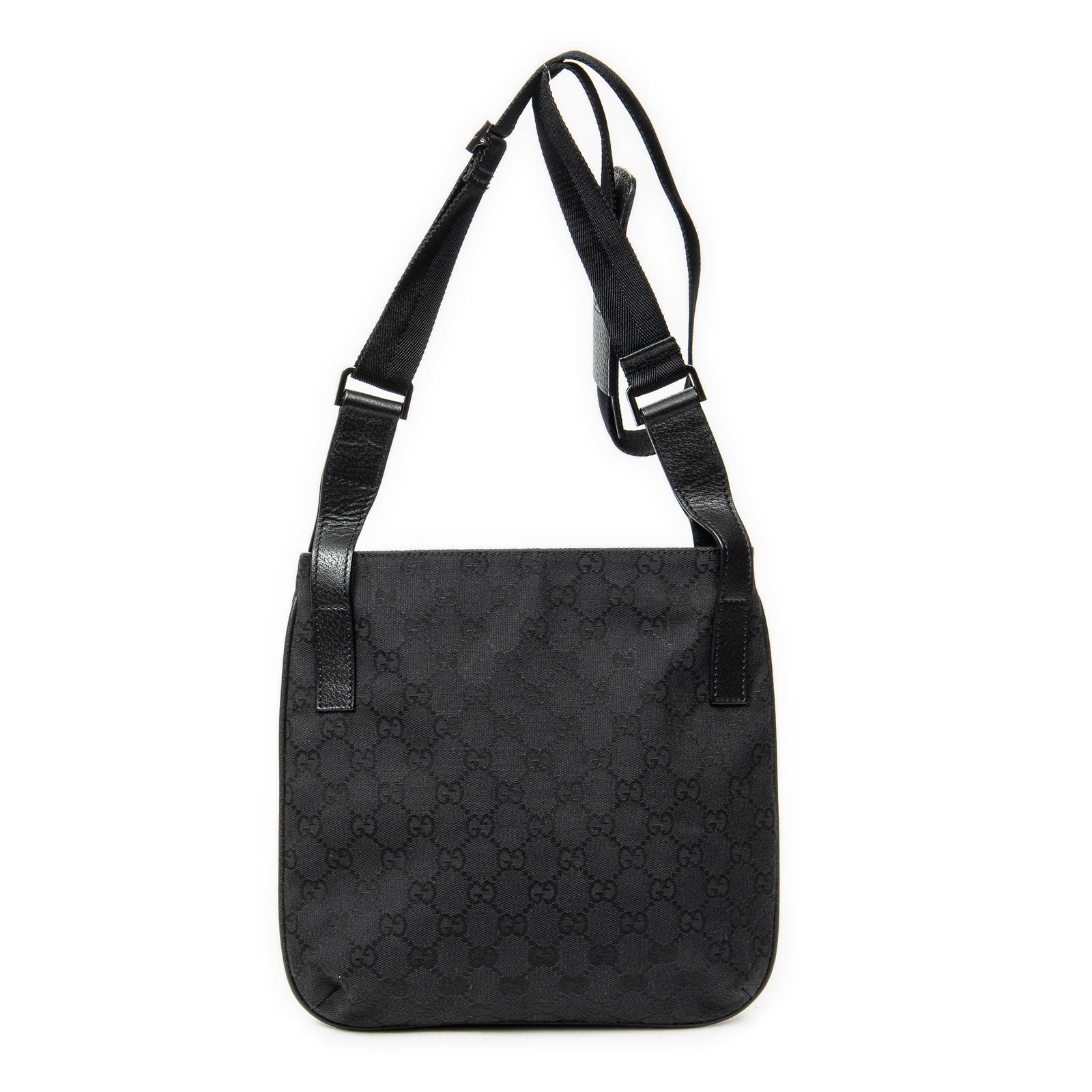 Gucci Front Slip Pocket Crossbody Black GG Canvas — view 5