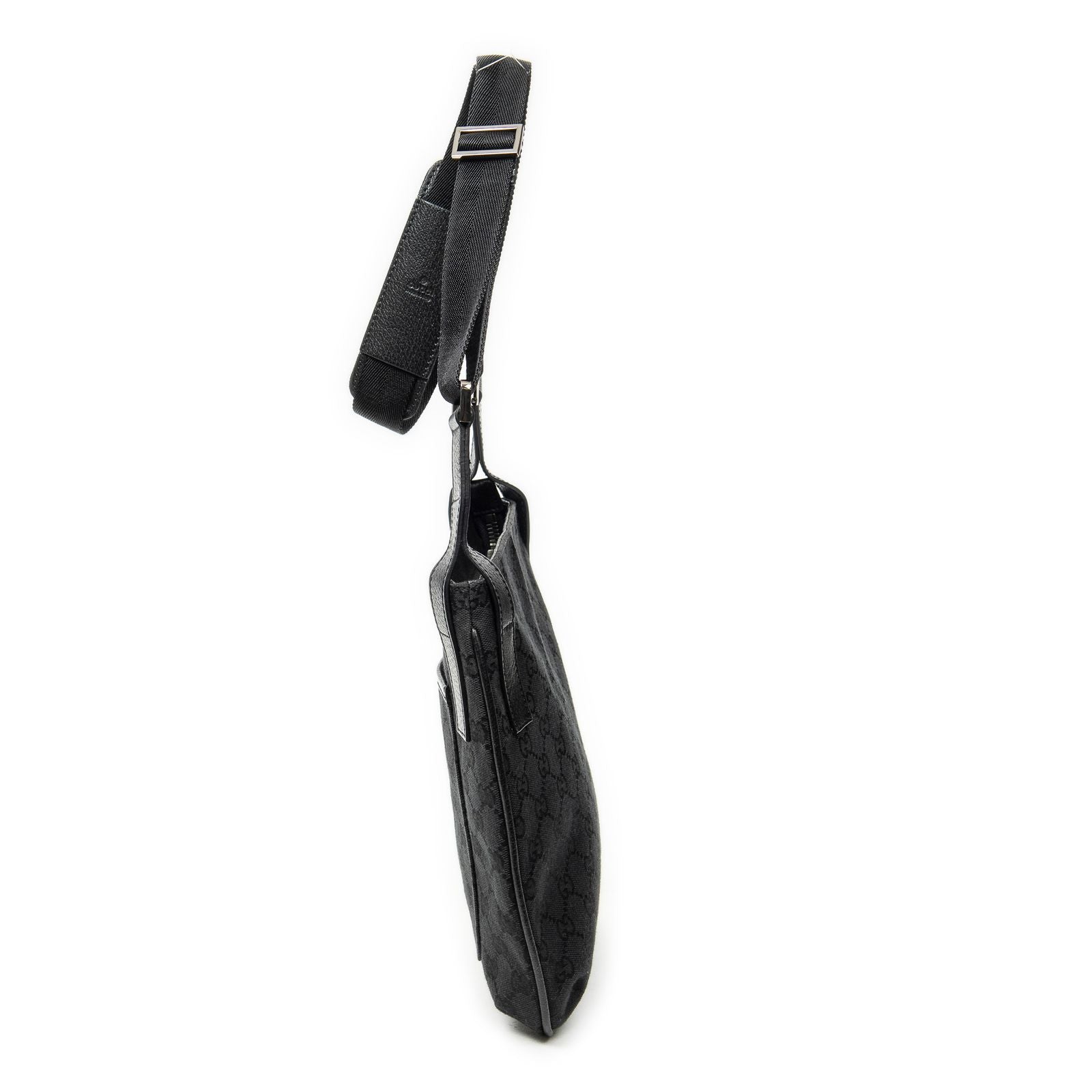 Gucci Front Slip Pocket Crossbody Black GG Canvas — view 3