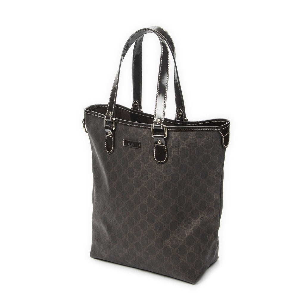 Gucci Open Tote Bag Dark Brown Supreme Canvas — view 2