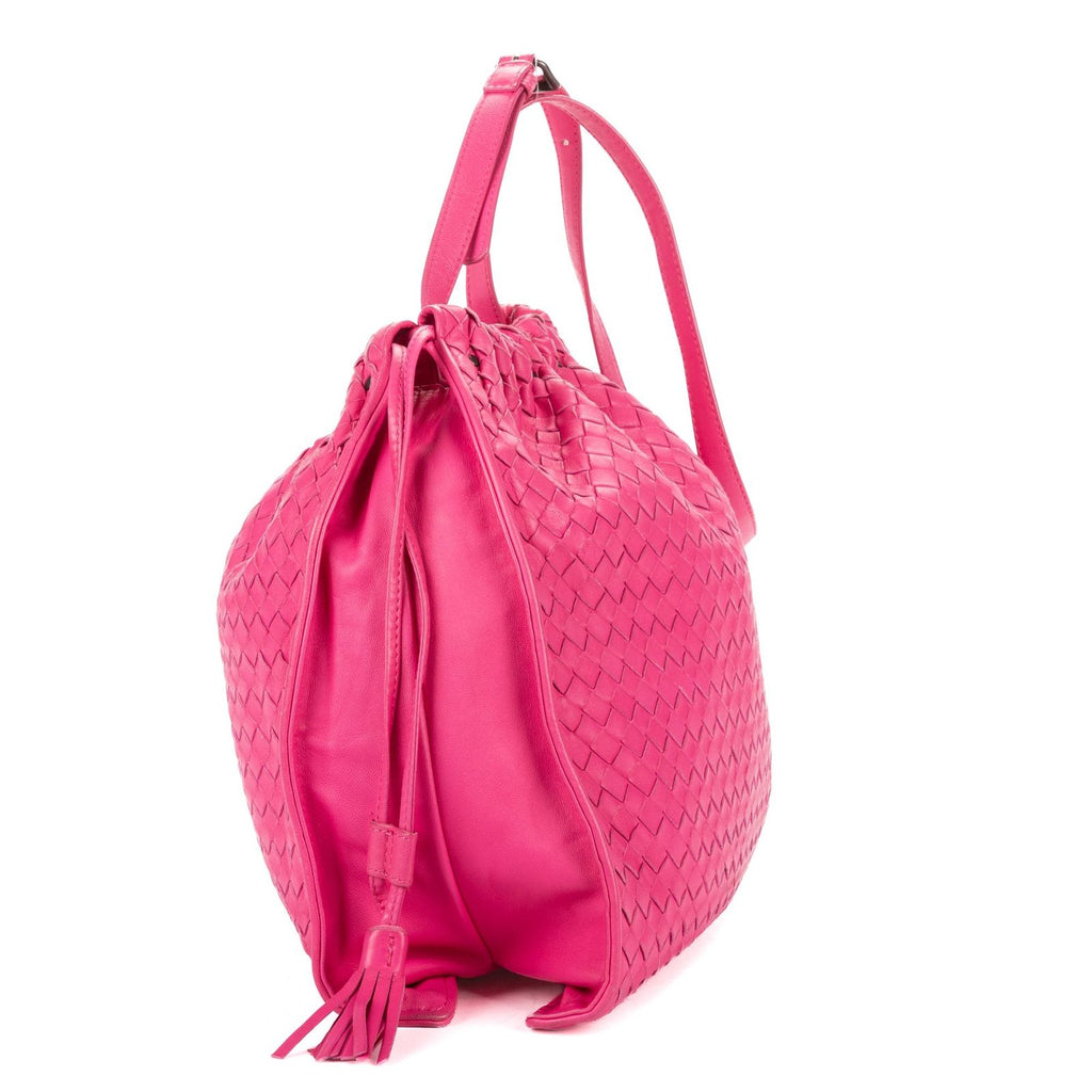 Bottega Veneta Zip Messenger Crossbody Pink Intrecciato Calfskin Leathera — view 4