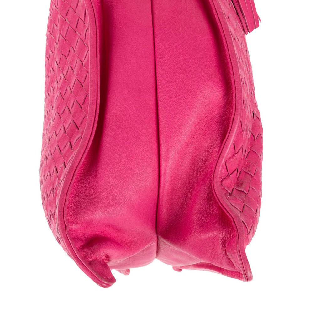 Bottega Veneta Zip Messenger Crossbody Pink Intrecciato Calfskin Leathera — view 7