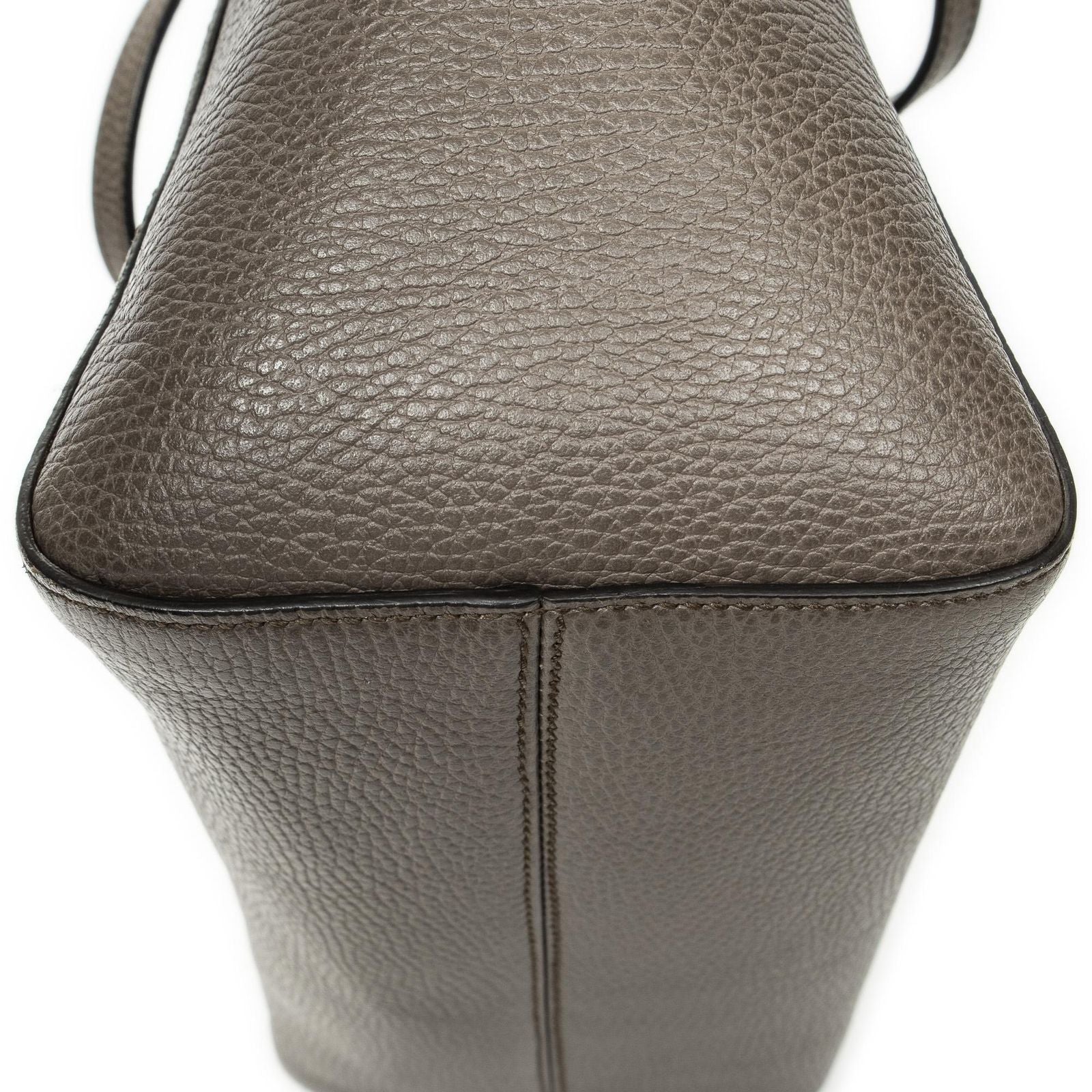 Gucci Small Swing Tote Bag Taupe Pink Grain Calfskin Leather — view 8