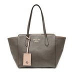 Gucci Small Swing Tote Bag Taupe Pink Grain Calfskin Leather