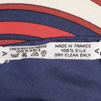 Hermes Scarf Navy Red 100% Gold Twill Silk — view 5