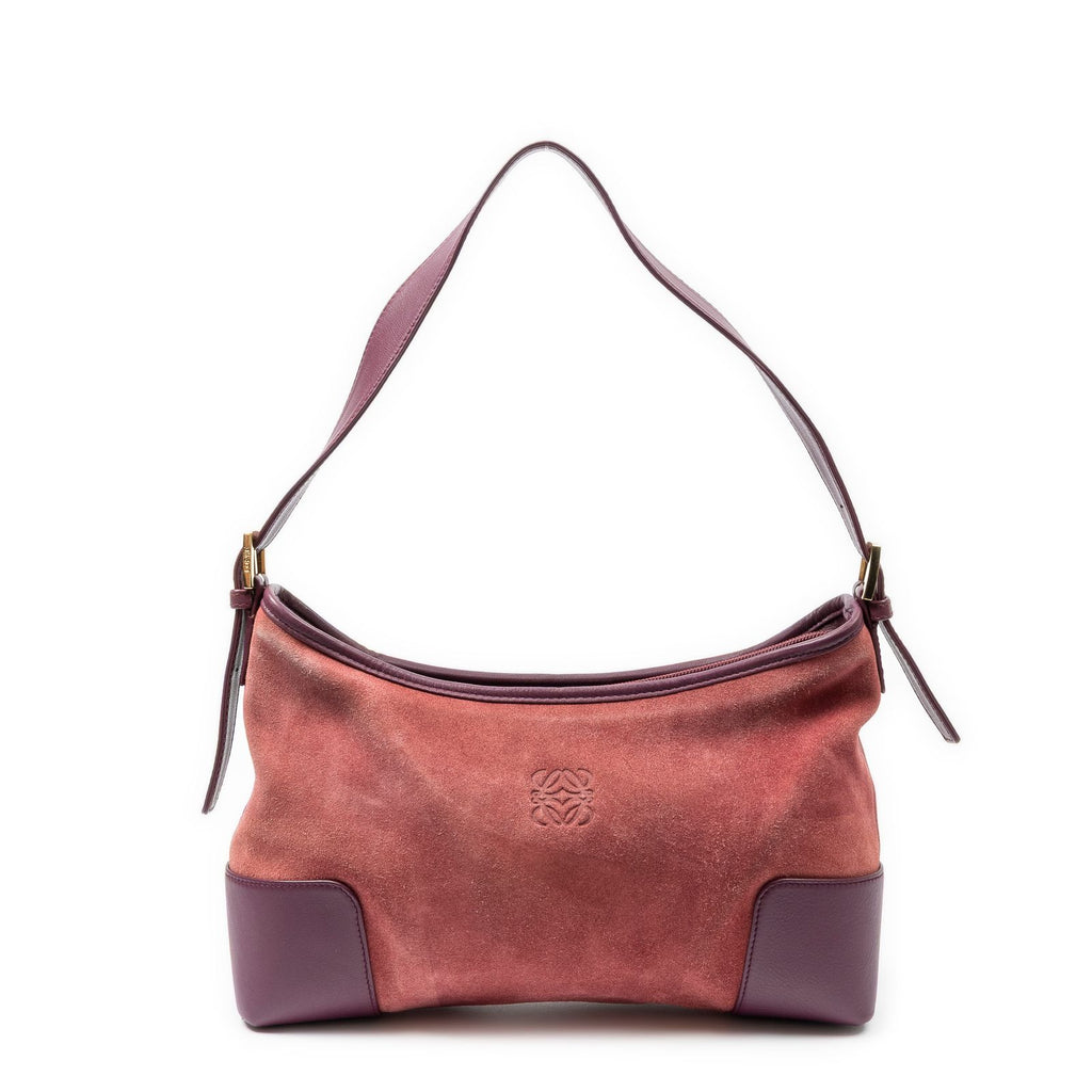 Loeweamazona Hobo Raspberry Pink Suede Leather