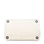 Prada Medium Mistolino Canapa Tote Bag Ivory Black Embellished Canvas — view 6