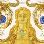 Hermes Scarf Red Yellow Ivory 100% Twill Silk — view 3