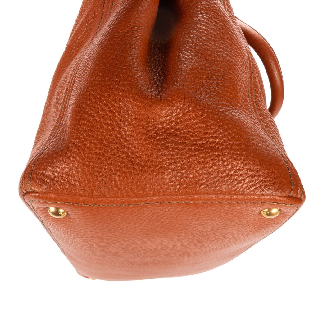 Prada Open Shopping Tote Bag Orange Vitello Daino — view 7