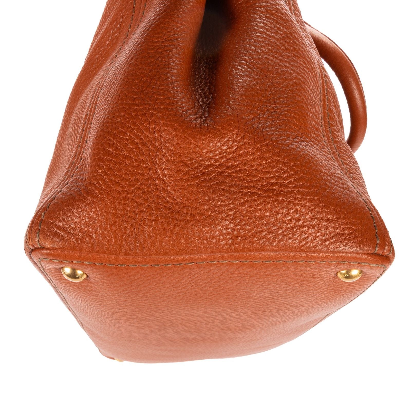 Prada Open Shopping Tote Bag Orange Vitello Daino — view 7