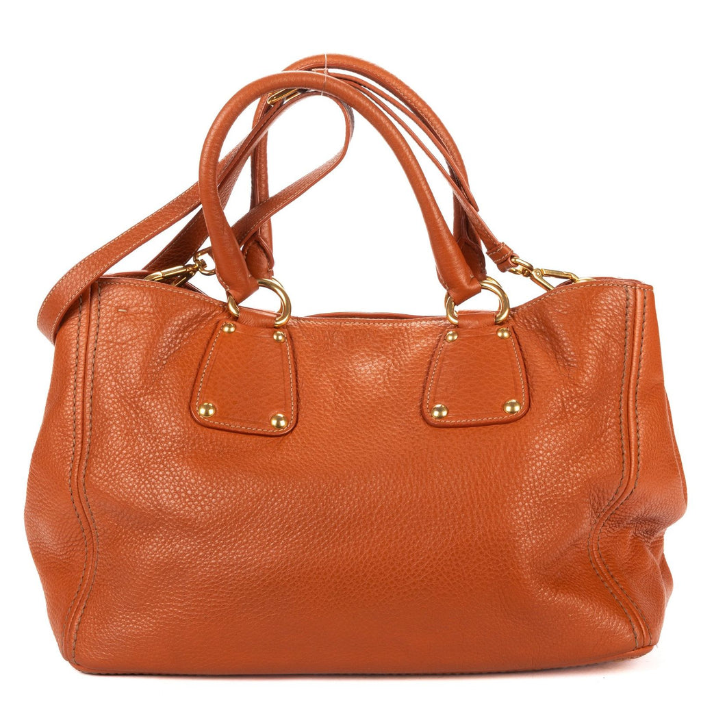 Prada Open Shopping Tote Bag Orange Vitello Daino — view 5