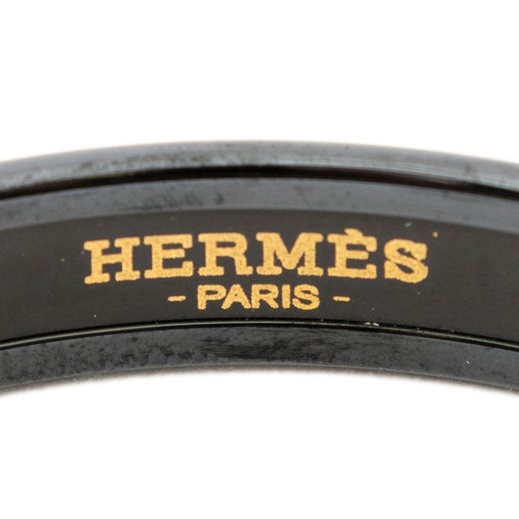 Hermes Enamel Bangle Red Black Printed Motifa Bracelet — view 4