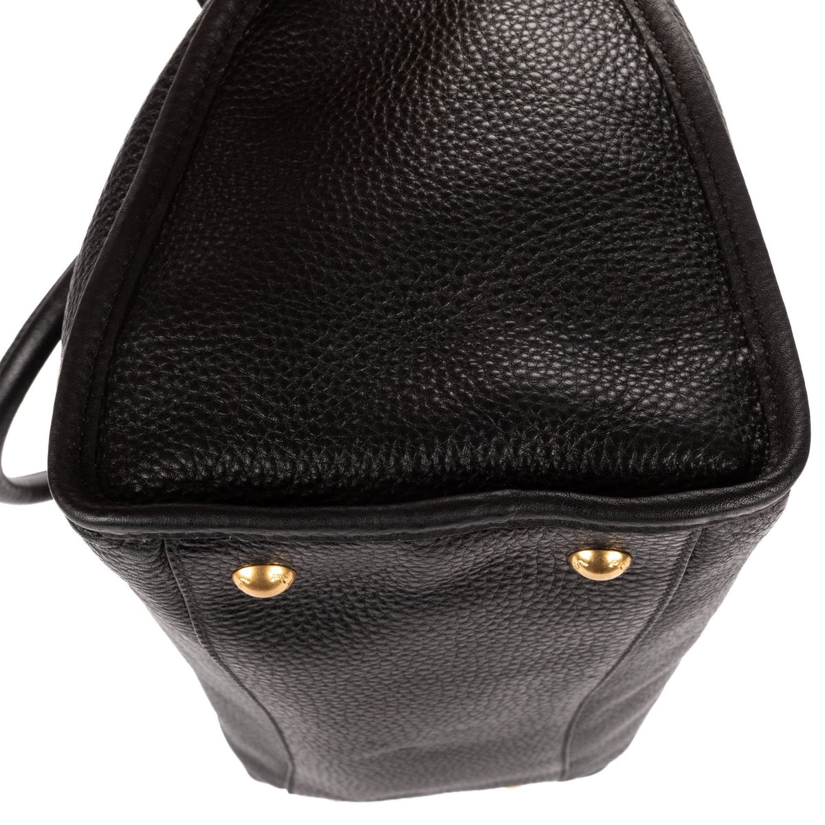 Prada Zip Tote Bag Black Grain Calfskin Leather — view 7
