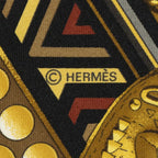 Hermes Scarf Black Gold Silk — view 4