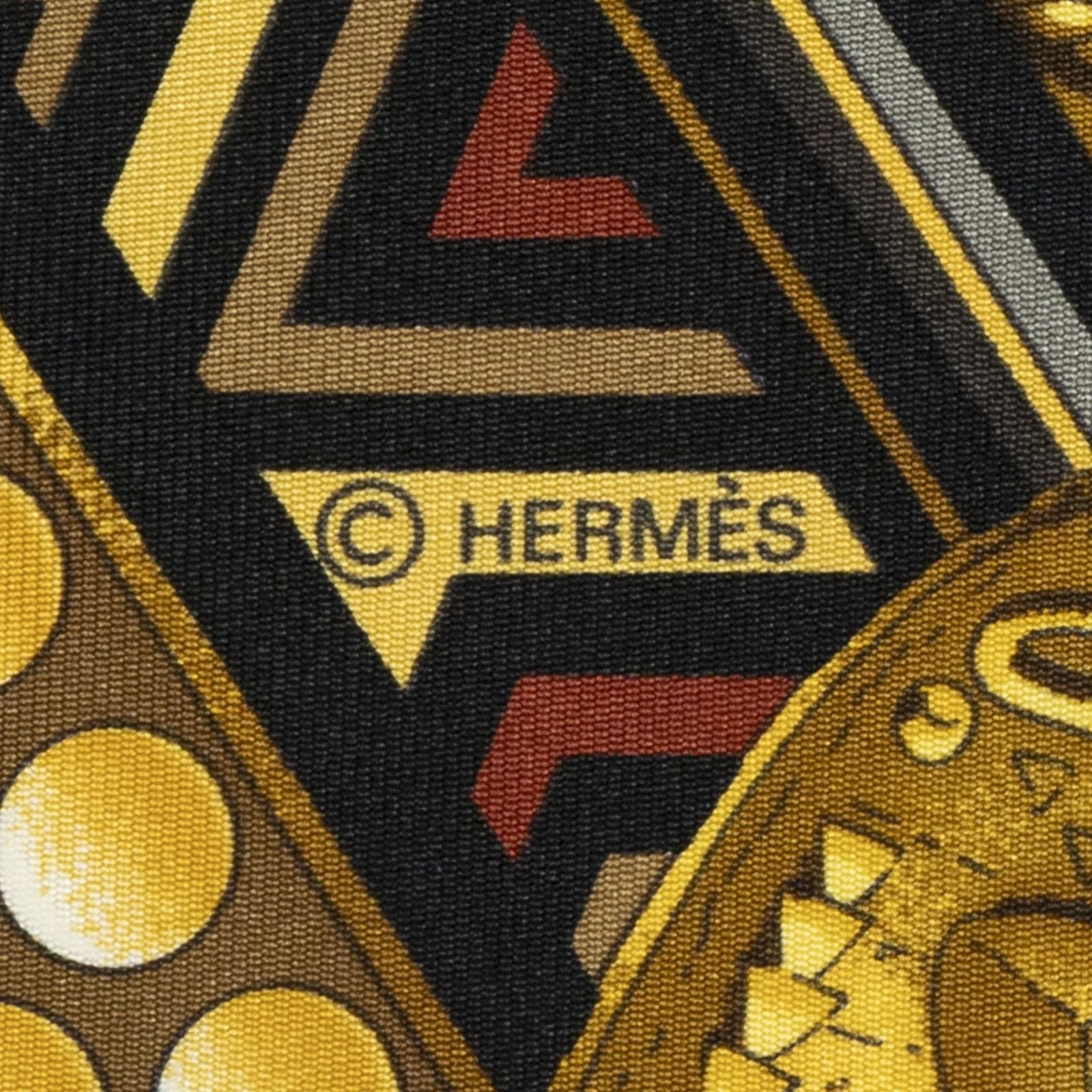 Hermes Scarf Black Gold Silk — view 4
