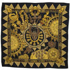 Hermes Scarf Black Gold Silk — view 2