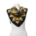 Hermes Scarf Black Gold Silk