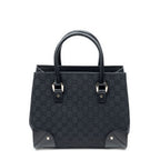 Gucci Nail Head Tote Bag Black GG Canvas — view 5