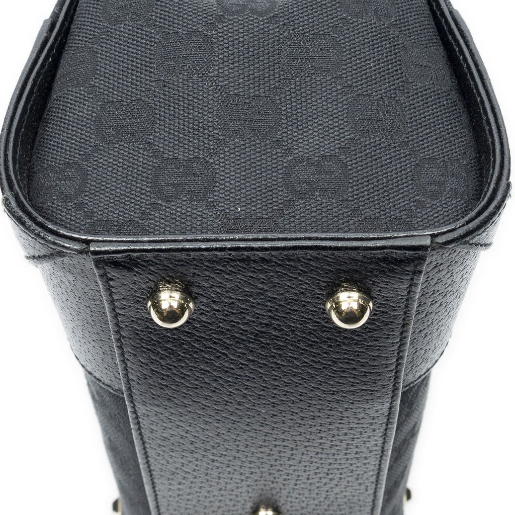 Gucci Nail Head Tote Bag Black GG Canvas — view 7