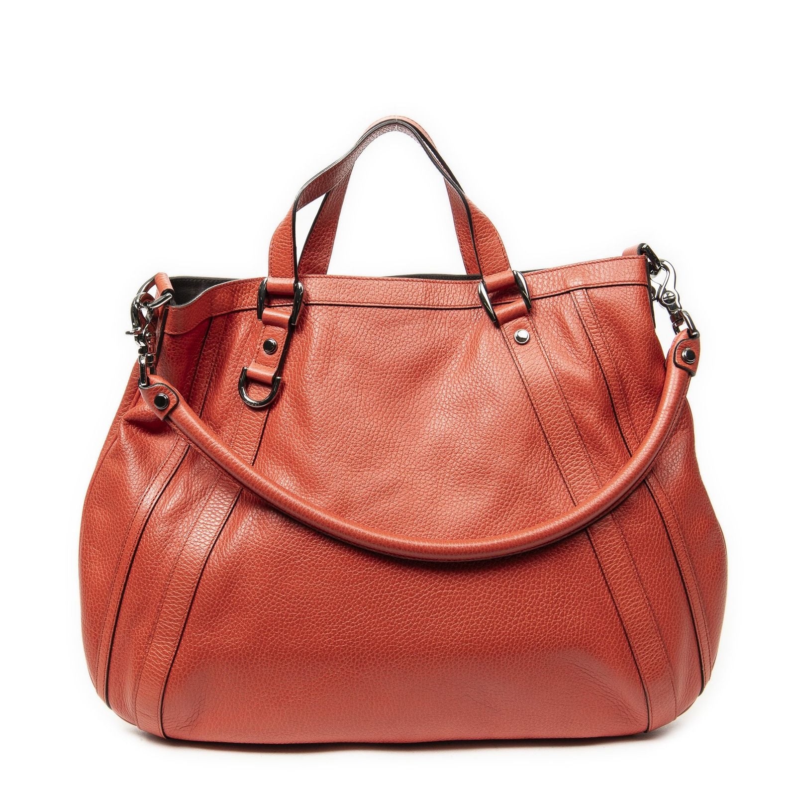 Gucci Convertible Tote Bag Red Grain Calfskin Leather — view 5
