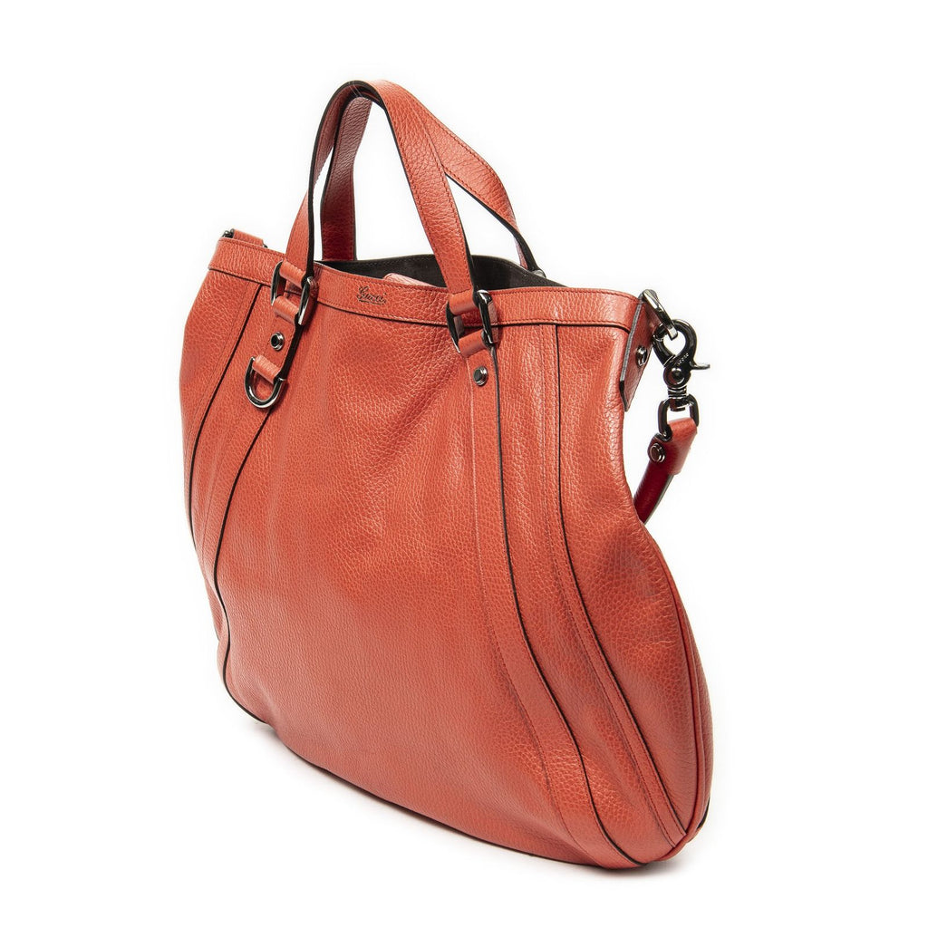 Gucci Convertible Tote Bag Red Grain Calfskin Leather — view 2