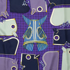 Hermes Scarf Purple Navy Yellow Silk — view 3