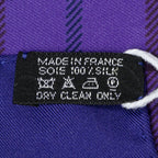 Hermes Scarf Purple Navy Yellow Silk — view 5