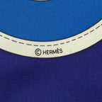 Hermes Scarf Purple Navy Yellow Silk — view 4