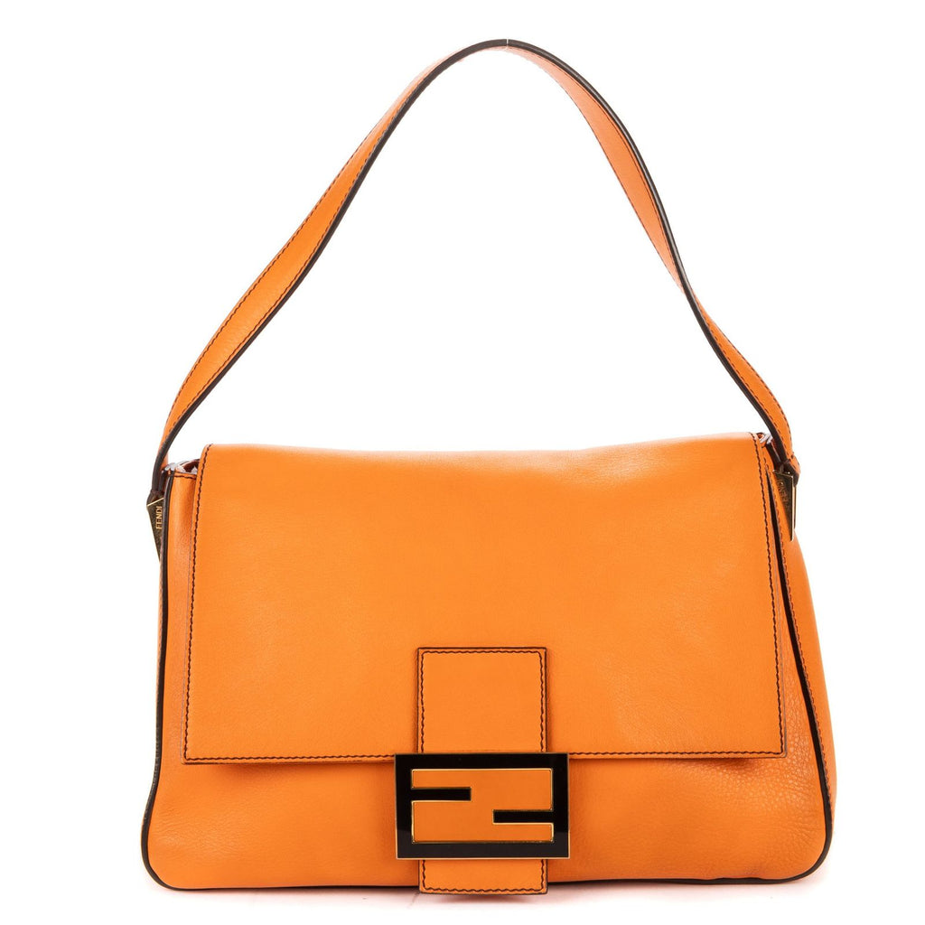 Fendi Mama Forever Orange Pebbled Leather