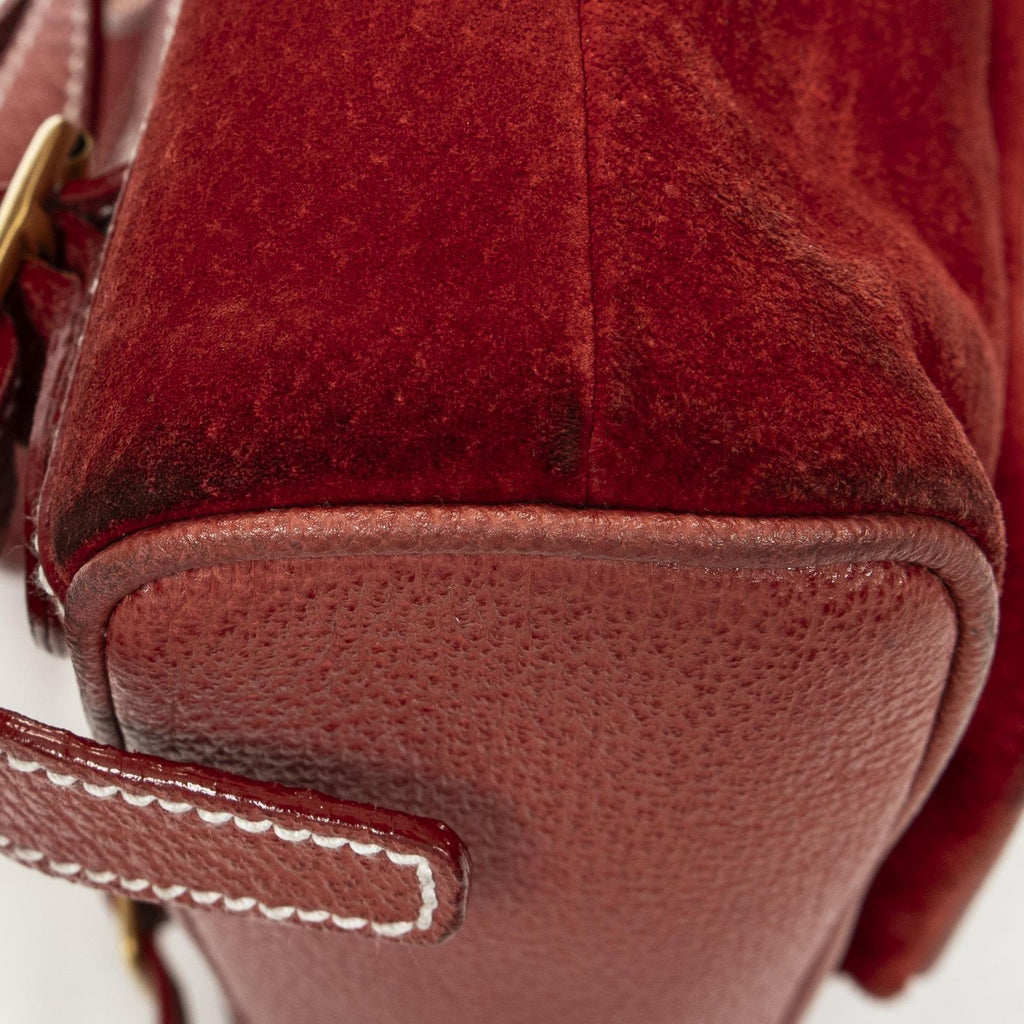 Gucci Mini Bamboo Backpack Red Suede Leather — view 7