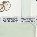 Hermes Scarf Light Green Yellow White Silk — view 5