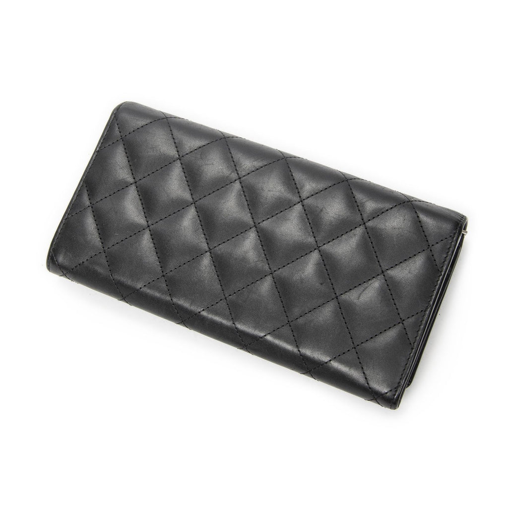Chanel Cambon Ligne Continental Wallet Black Quilted Lambskin Leather — view 2