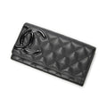 Chanel Cambon Ligne Continental Wallet Black Quilted Lambskin Leather