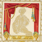 Hermes Scarf Blue Gold Beige Silk — view 3