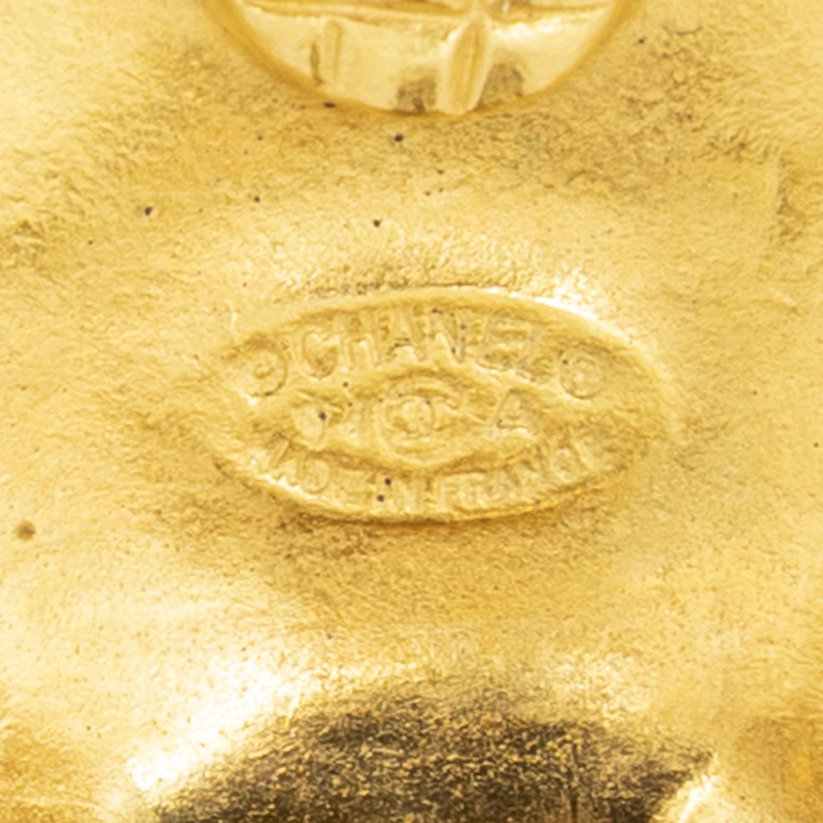 Chanel CC Logo Round Clip Type Earrings Gold Plated — view 3