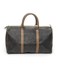Dior Vintage Travel Boston Dark Gray Brown Honeycomb Canvas Handbag