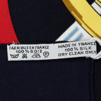 Hermes Scarf Red Navy Yellow Silk — view 5