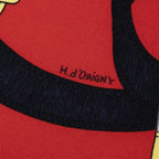 Hermes Scarf Red Navy Yellow Silk — view 4