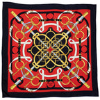 Hermes Scarf Red Navy Yellow Silk — view 2