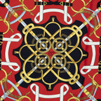 Hermes Scarf Red Navy Yellow Silk — view 3