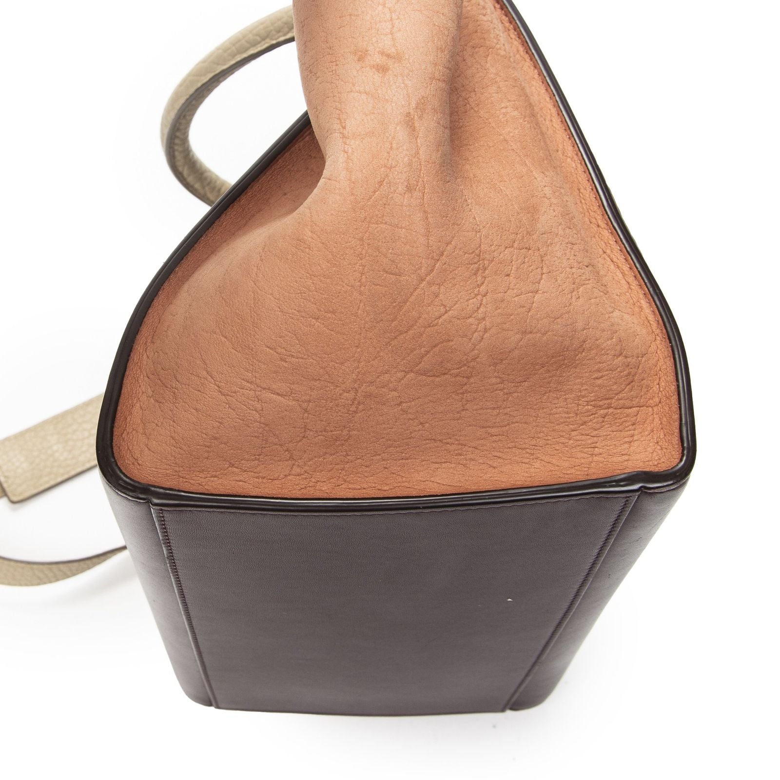 Celine Small Tricolor Trapeze Burgundy Beige Pink Spikes Calfskin Leather — view 7