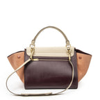 Celine Small Tricolor Trapeze Burgundy Beige Pink Spikes Calfskin Leather — view 5