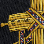 Hermes Scarf Red Black Gold Silk — view 4