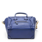 Celine Nano Luggage Blue Grain Calfskin Leather Handbag — view 6