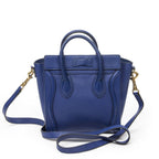 Celine Nano Luggage Blue Grain Calfskin Leather Handbag — view 5