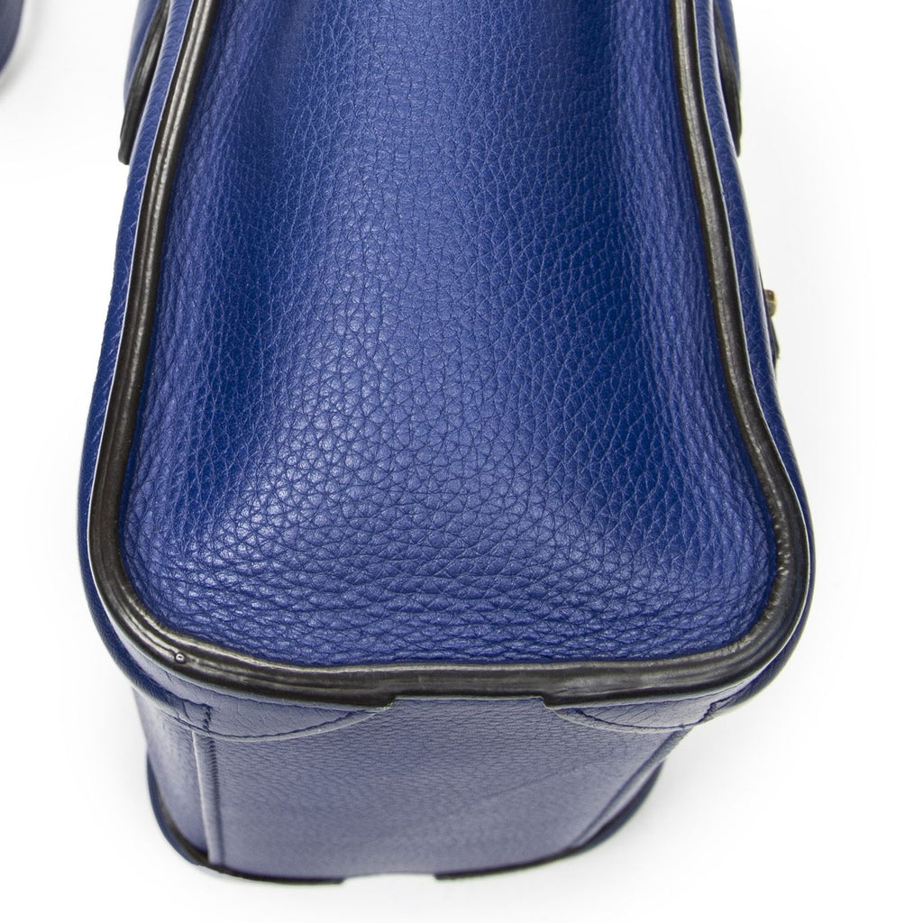 Celine Nano Luggage Blue Grain Calfskin Leather Handbag — view 7