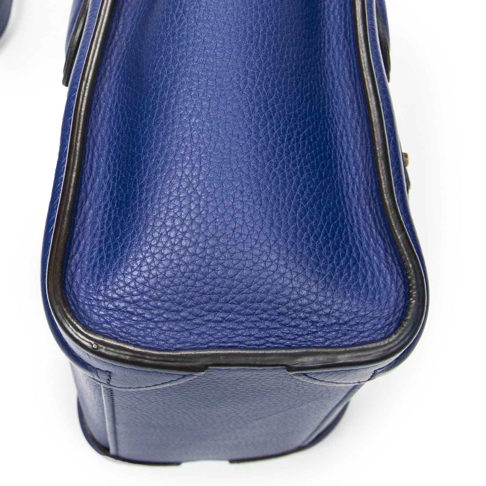 Celine Nano Luggage Blue Grain Calfskin Leather Handbag — view 7