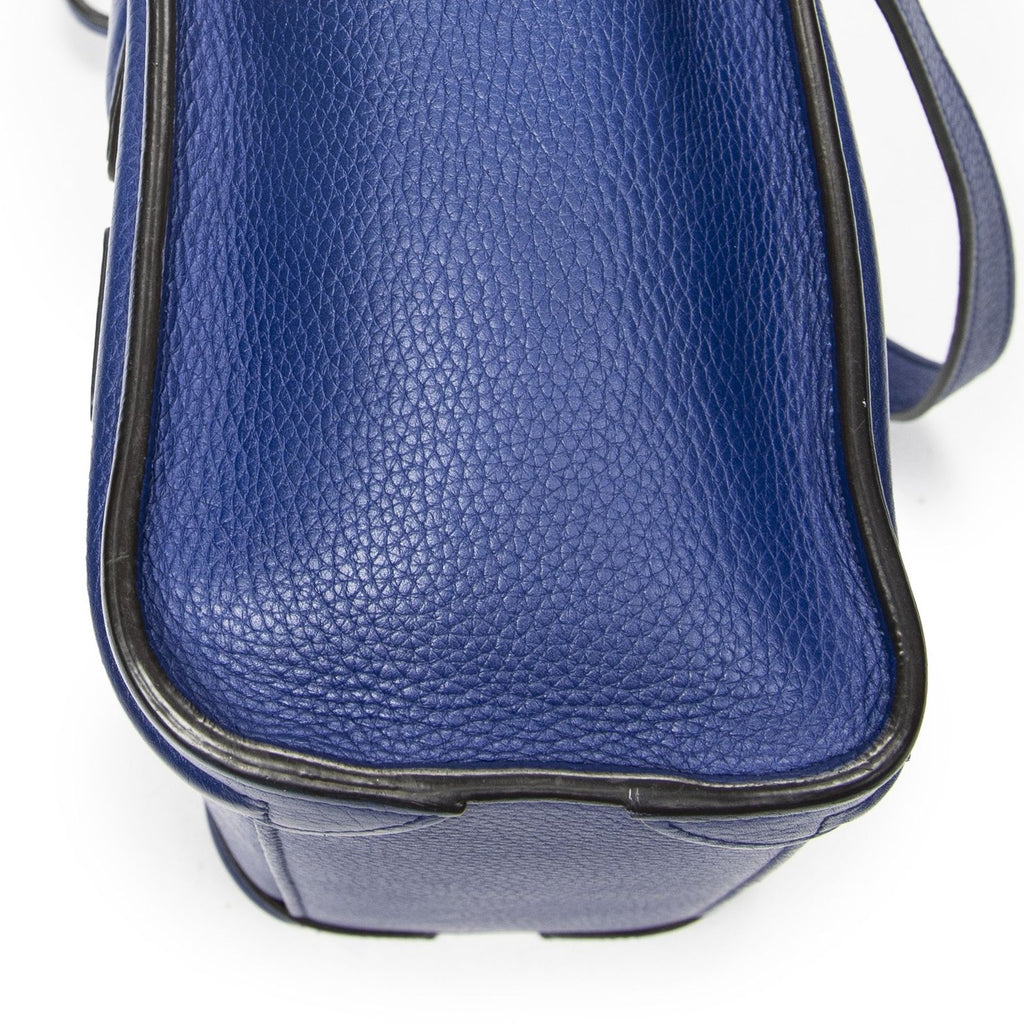Celine Nano Luggage Blue Grain Calfskin Leather Handbag — view 8